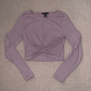 forever 21 cropped long sleeve top